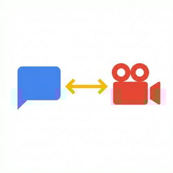 Chat と Meet を行き来しながら記録を残すコミュニケーション設計のイメージ図